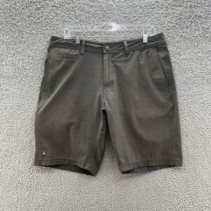 Linksoul Shorts Mens 34 Green Brown Casual Performance Golf 9 In